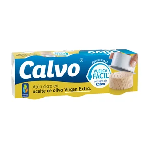CALVO Atún claro en aceite de oliva virgen extra lata de pack de 3 uds. 52 g