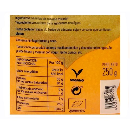 4 HECTÁREAS Semillas sésamo tostado bio 250 g.