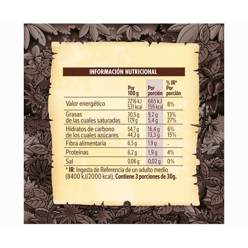 JUNGLY Chocolate negro con galleta 90 gr.