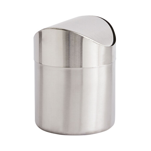 Papelera cosmética de WC de acero inoxidable, taba abatible y capacidad para 2L, ACTUEL.