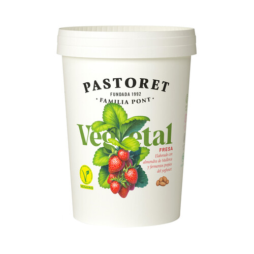 PASTORET Especialidad a base de almendra de Mallorca con fresa y fermentos del yoghourt Vegetal 500 g.