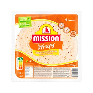 Imagen de MISSION Tortillas de trigo con semillas de lino especiales para hacer wraps 370 g.