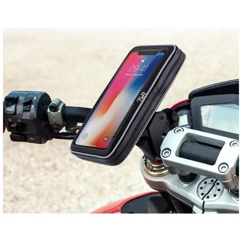 Soporte de smartphone para moto y bici, con bolsa de protección.