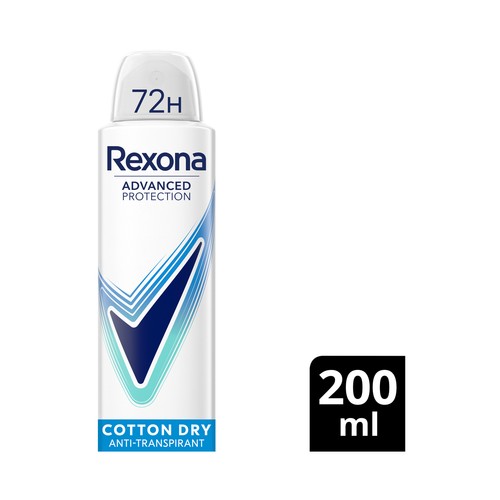 REXONA Cotton dry Desodorante spray para mujer con efecto sensación seca 200 ml.