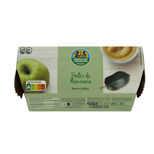 ALCAMPO CULTIVAMOS LO BUENO Compota de manzana  pack 4 uds. x 100 g.