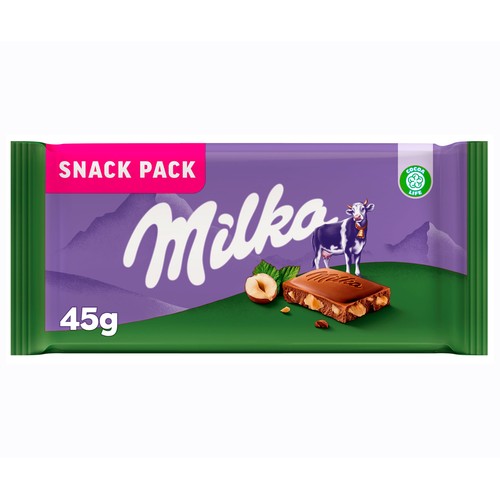 MILKA Chocolate con leche y avellanas 45 g.