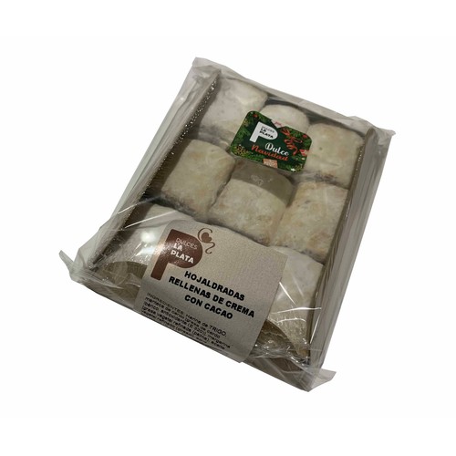 Hojaldradas rellenas de crema con cacao 9 unidades 300 gr.