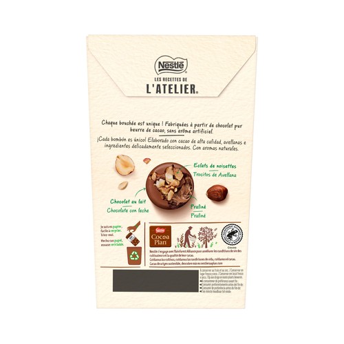 Bombones de chocolate con leche NESTLÉ LATELIER 186 g.