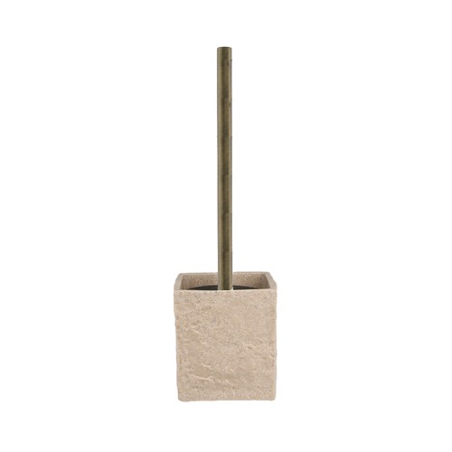 Escobilla + escobillero estándar con efecto piedra, color beige ACTUEL.