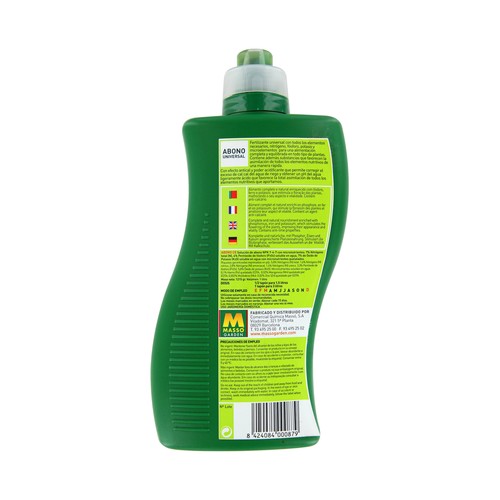 Botella de 1 litro de abono líquido universal MASSÓ GARDEN