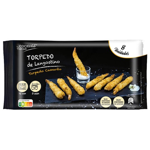 COCINARTE Langostino vanamei envuelto en empanado de panko fresco 8 uds.