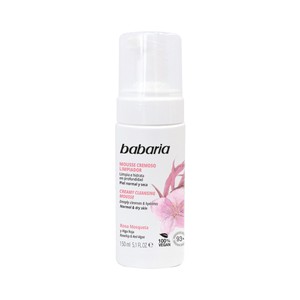 Babaria Limpiador Facial con Textura Mousse Cremosa, para Piel Normal y Seca 150 Ml.