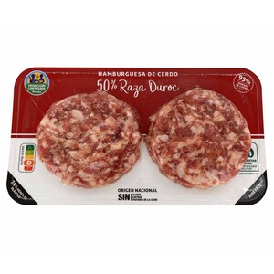 Hamburguesa de cerdo duroc ALCAMPO PRODUCCIÓN CONTROLADA 2x120 g.