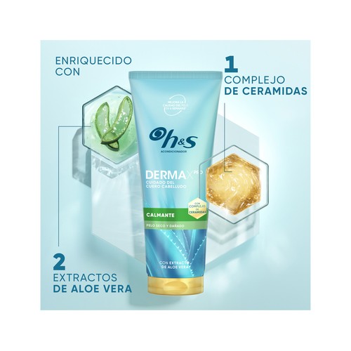 H&S Derma xpro Acondicionador calmante para cabello seco y dañado 220 ml.
