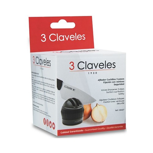 Afilador de cuchillos 3 pasos, 3 CLAVELES.