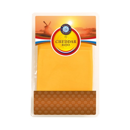 ROYAL ORANGE Queso en lonchas cheddar rojo ROYAL ORANGE 200 g.