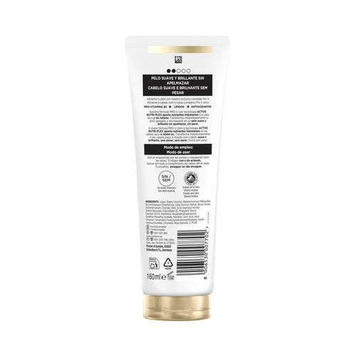 PANTENE Pro-v hydra revitaliza Acondicionador con o sin aclarado para cabello seco o dañado 160 ml