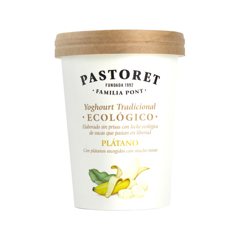 PASTORET Yogur plàtano ecològico PASTORET 500 g.