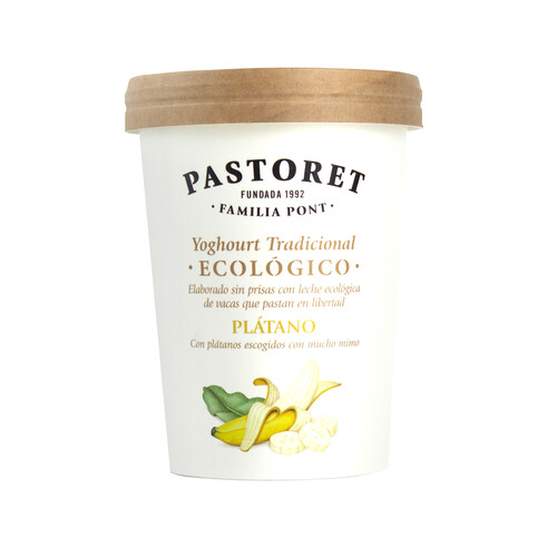 Yogur plàtano ecològico PASTORET 500 g.