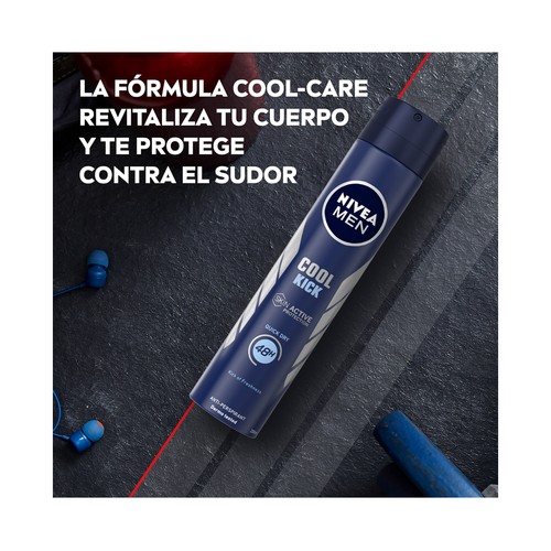 NIVEA Men cool kick Desodorante en spray para hombre anti-transpirante hasta 72 horas 200 ml.