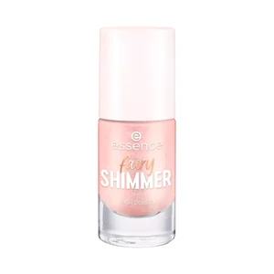 ESSENCE Fairy shimmer tono 05 rosa lila Esmalte de uñas con escamas doradas brillantes.