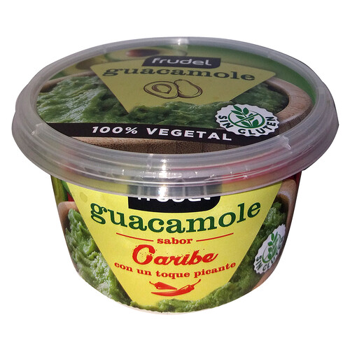 FRUDEL Guacamole 100% vegetal elaborado sin gluten y con un toque picante FRUDEL 215 g.