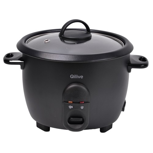 Arrocera QILIVE Q.5524, capacidad 1L, 400W, con tapa de cristal.