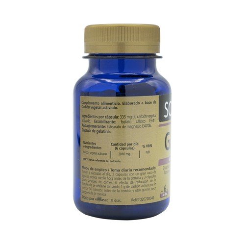 SANON Carbón vegetal activado (Complemento alimenticio) 60 cápsulas.
