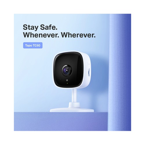 Cámara Wi-Fi vigilancia inteligente de interior TP-LINK Tapo TC60, detección movimiento, video 1080p, vision nocturna.
