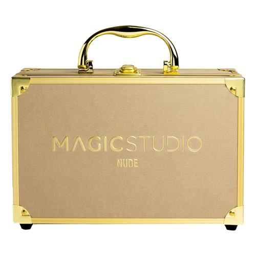 MAGIC STUDIO Nude Maletin con espejo y productos de maquillaje.