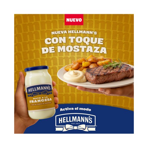 HELLMANN´S Salsa Mayonesa con mostaza, formato frasco 340ml.