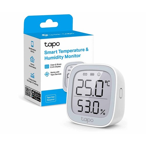 Sensor Inteligente de temperatura y humedad TP-LINK Tapo T315, pantalla 2,7", notificaciones.