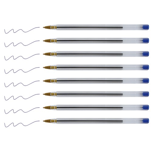 Pack 8 bolígrafos azules con capuchón. PRODUCTO ECONÓMICO ALCAMPO