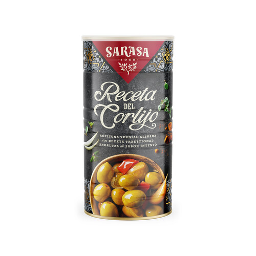 SARASA Aceituna verde aliñada receta Cortijo 750 g.