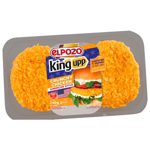 EL POZO King upp Bandeja con burger meat de pollo con rebozado crujiente estilo americano 2 x 120 g.
