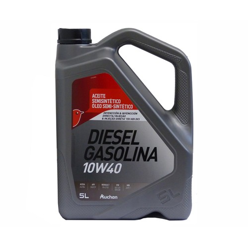 Aceite semi sintético 5L para motores gasolina y diésel, AUCHAN