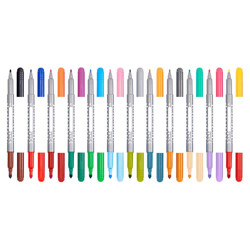 12 rotuladores de colores con doble punta, ALCAMPO.