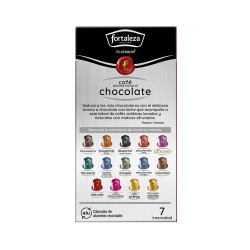 FORTALEZA PLATINIUM Café en cápsulas con aroma chocolate 10 uds.