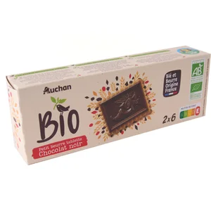 PRODUCTO ALCAMPO Bio Galletas de mantequilla con chocolate negro, ecológicas 150 g.