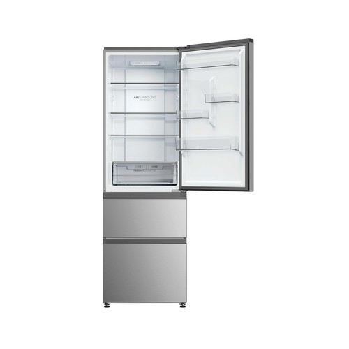 Frigorífico combi 185cm HAIER HTR3618CNMG INOX, 3 cajones, NO FROST, clasificación energética: C, H: 185cm, A: 59,5cm, F: 66,7cm, capacidad total: 360L.