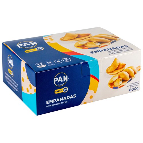 P.A.N Empanadas precocidas y congeladas rellenas de queso fresco Snack 600 g.