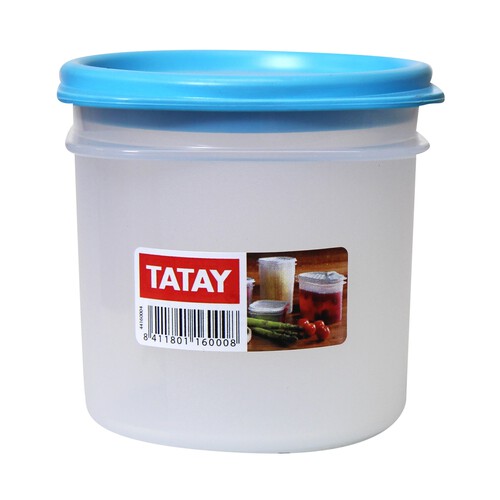 Recipiente cilíndrico para alimentos fabricado en plástico transparente, 0,3 litros TATAY.