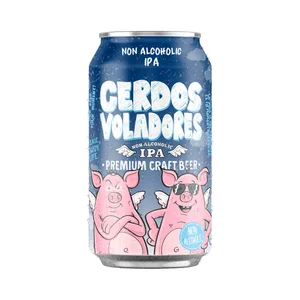 CERDOS VOLADORES Cerveza ipa sin alcohol lata 33 cl.