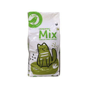 PRODUCTO ECONÓMICO ALCAMPO Pienso para gato cereales, carne y pescado en forma de croquetas PRODUCTO ECONÓMICO ALCAMPO 7 kg.