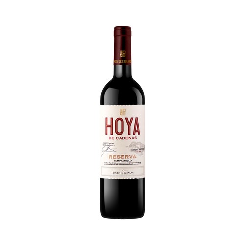 HOYA DE CADENAS Vino tinto reserva con D.O.P. Utiel-Requena botella 75 cl.