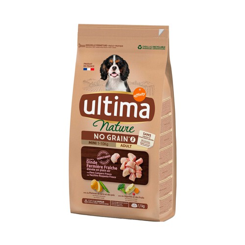 ULTIMA Alimento seco perro min (1.10 kg) sabor pavo ULTIMA NATURE 1,1 kg.
