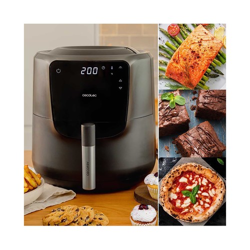 Freidora de aire, 5,5L, 1550W, CECOTEC Cecofry Rain, 8 programas.
