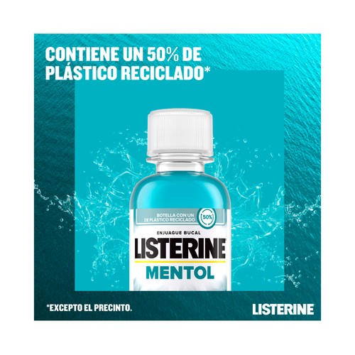 LISTERINE Enjuague bucal de uso diario con sabor mentol 80 ml.