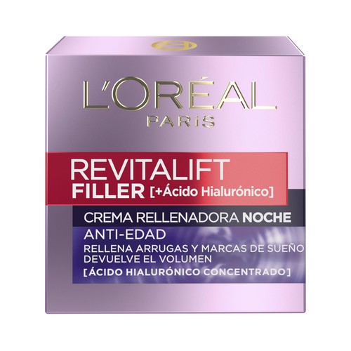 L´ORÉAL PARIS Revitalift filler 50 ml Crema anti-edad y rellenadora de noche con ácido Hialurónico.