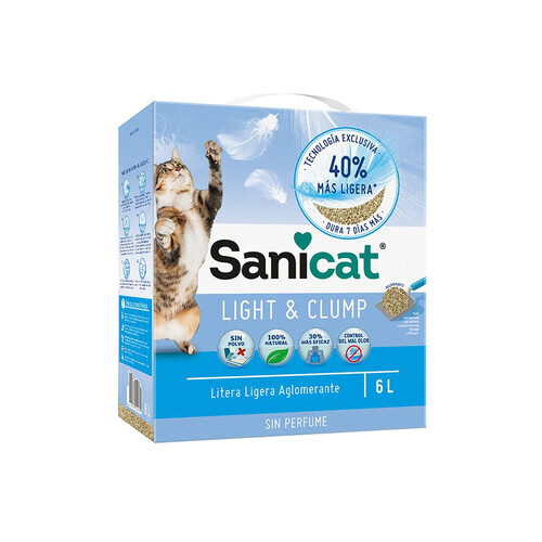 SANICAT Arena para gatos aglomerante, sin perfume, ligera SANICAT 6